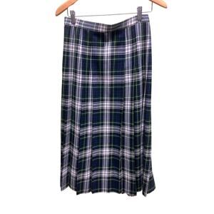 Sparrs Weavers Skirt Multi Tartan Plaid Skirt Pleated Size 10